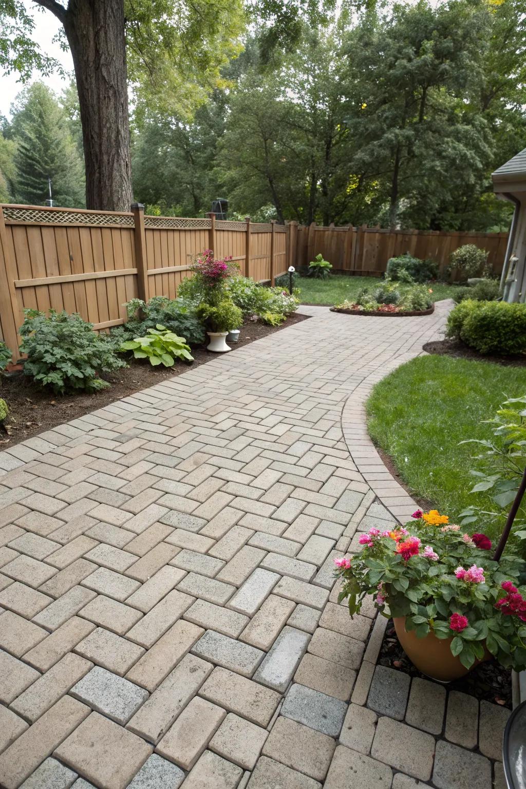 Patterned paver designs give any patio style and class.