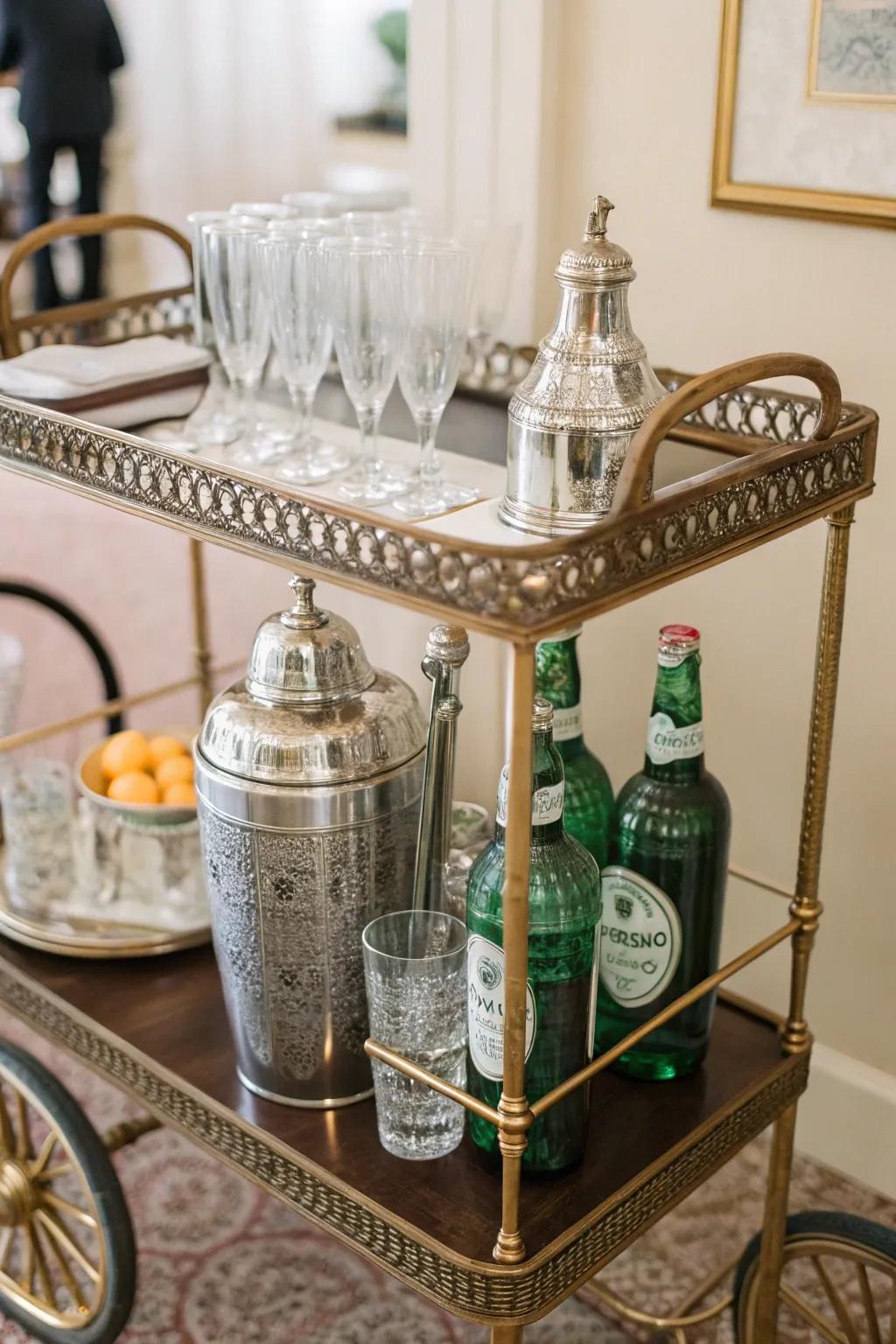 A mobile bar loaded with vintage appeal and individuality.