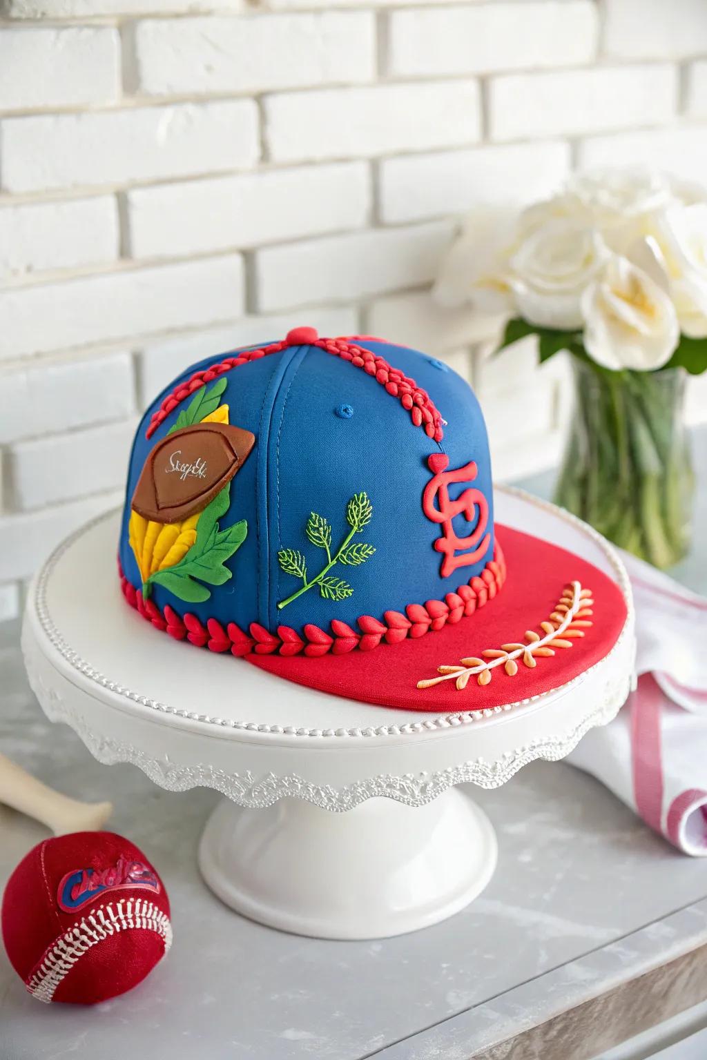 A distinct catcher cap cake that’s guaranteed to impress.