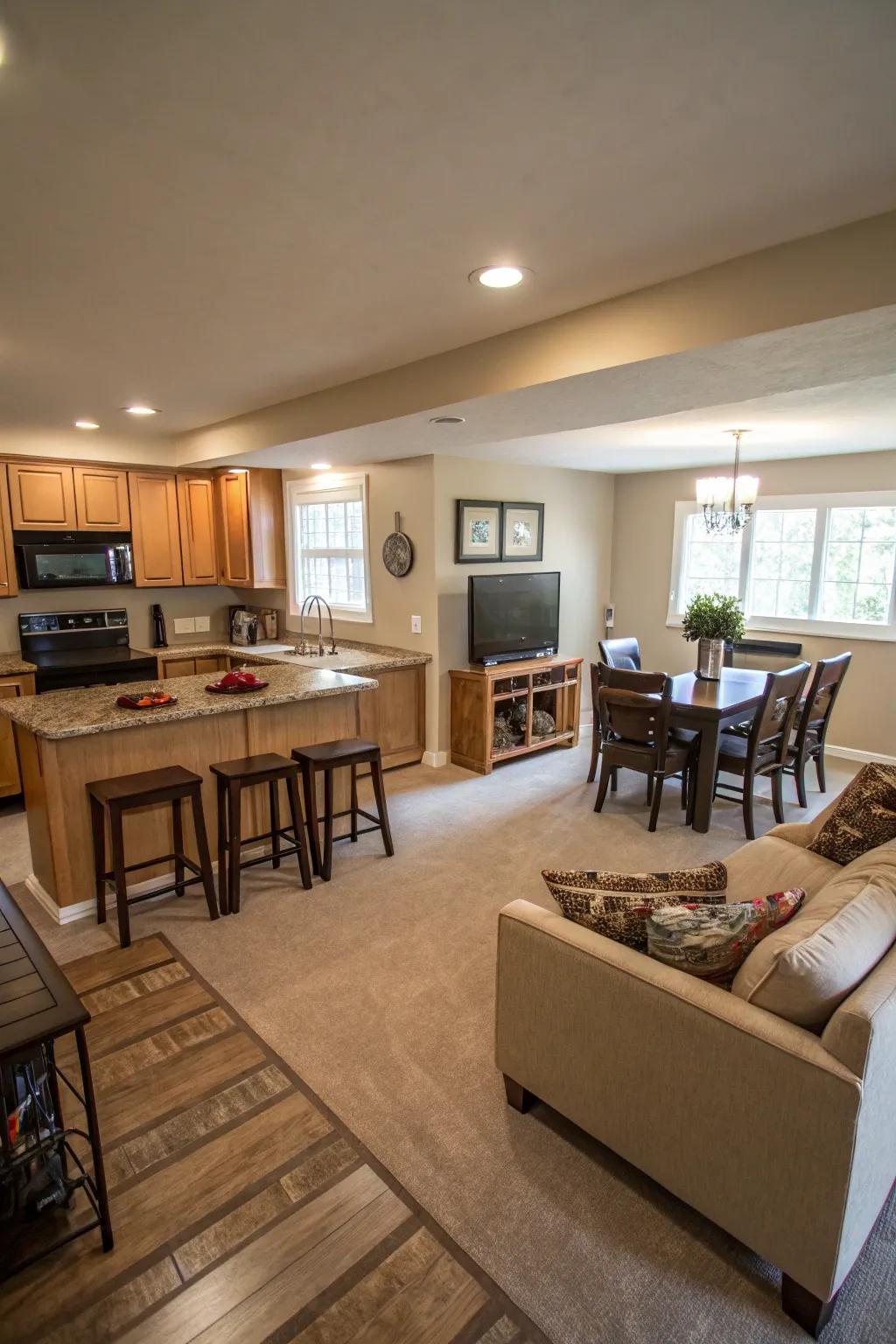 Open layouts foster a sense of spaciousness.