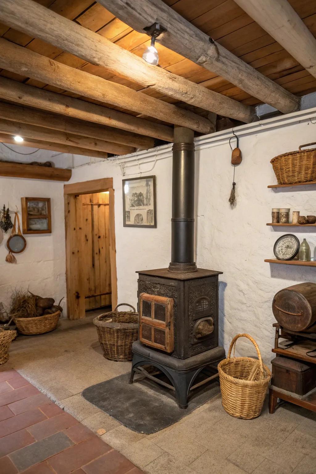 Wood-burning stoves bring a touch of nostalgia.