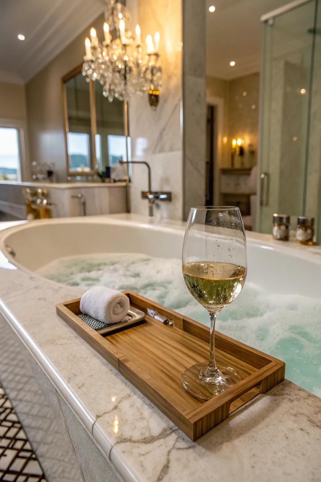 Savor a goblet of your favored vino as you de-stress.
