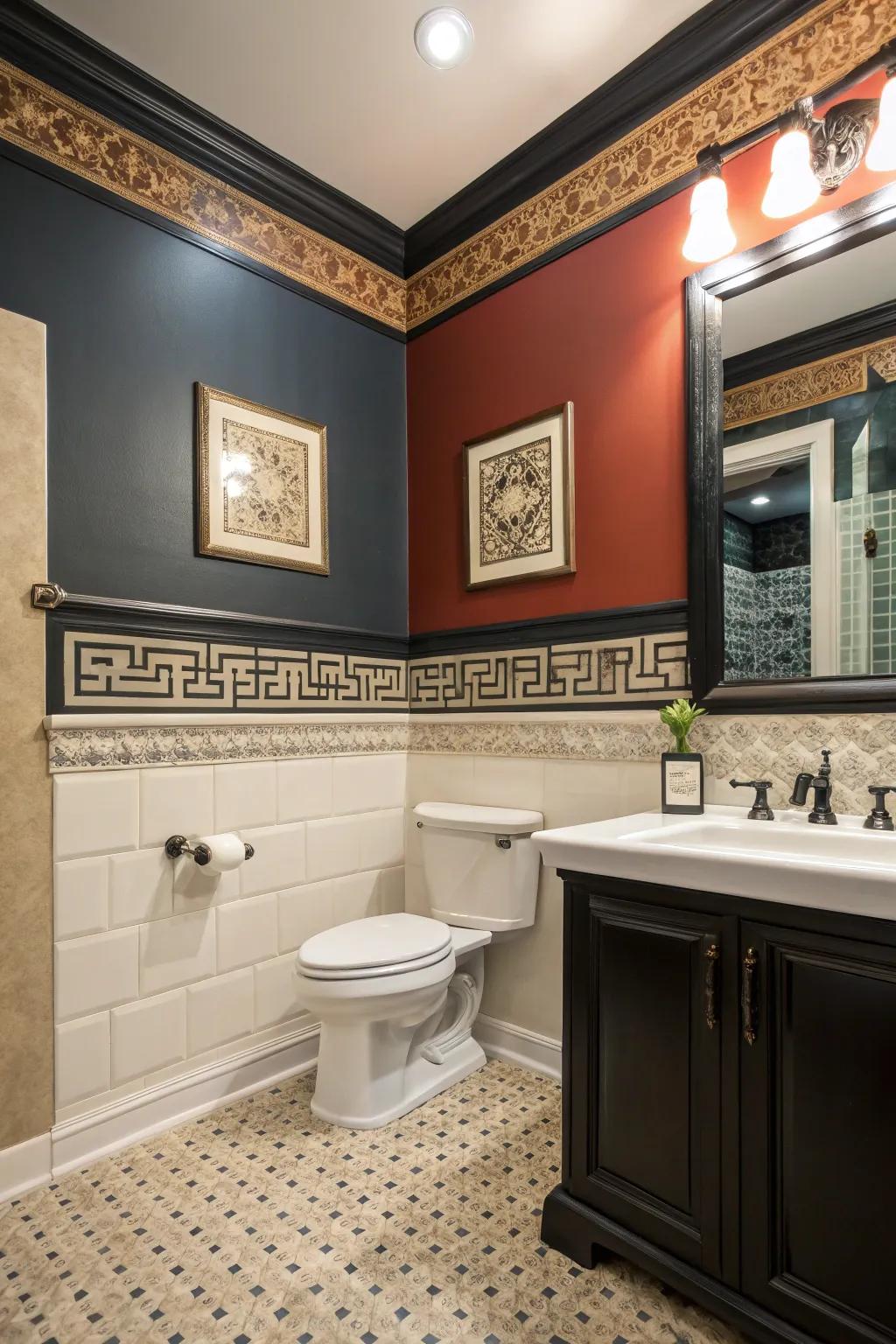 The dual-tone aesthetic introduces an artistic sensibility to your bathroom.