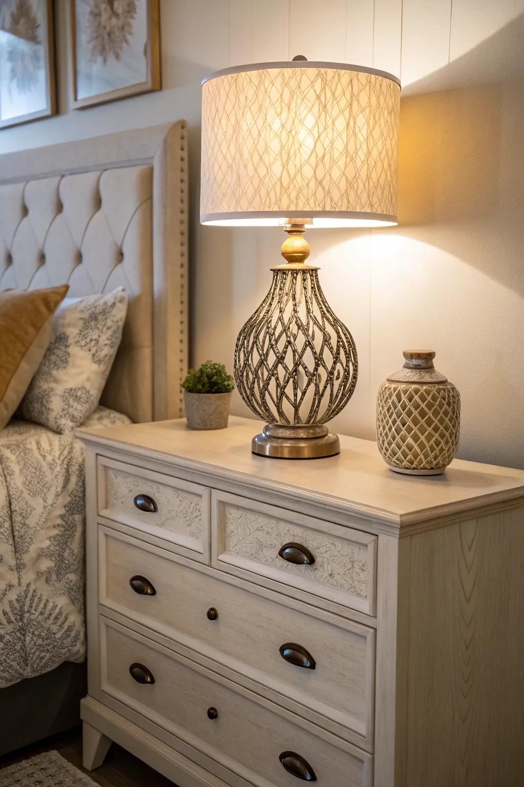 Lamps provide both illumination and style to your dresser.