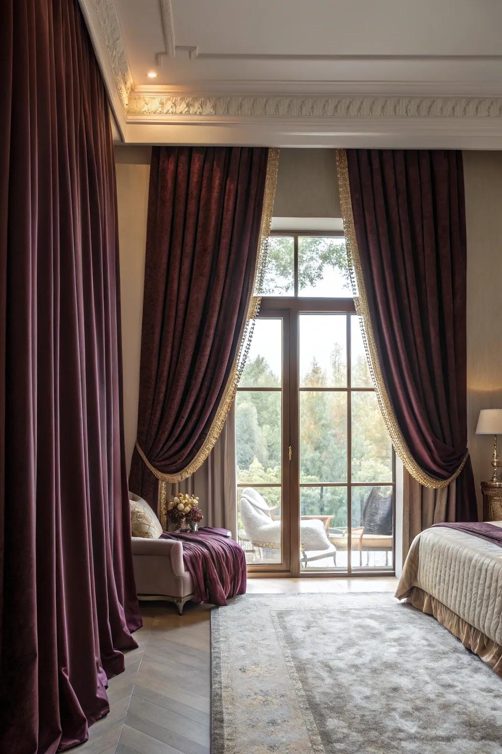Long curtains infuse any personal space with a sense of drama and sophistication.