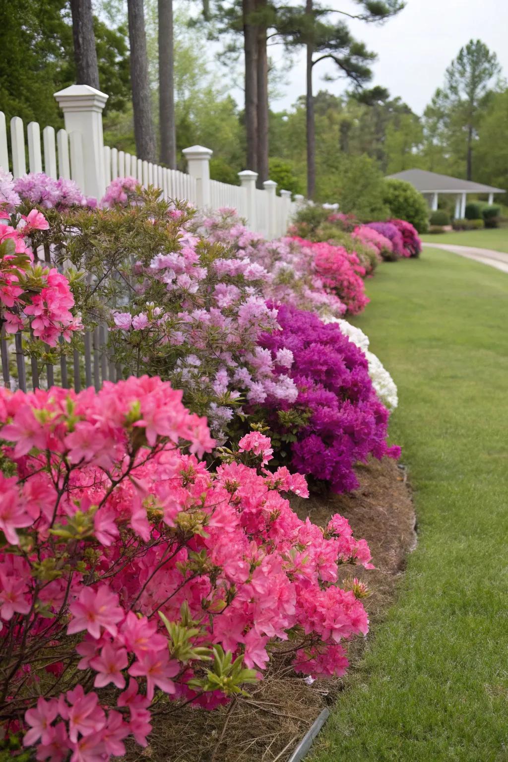 Brilliant bushes introduce a bold splash of color to any front garden.