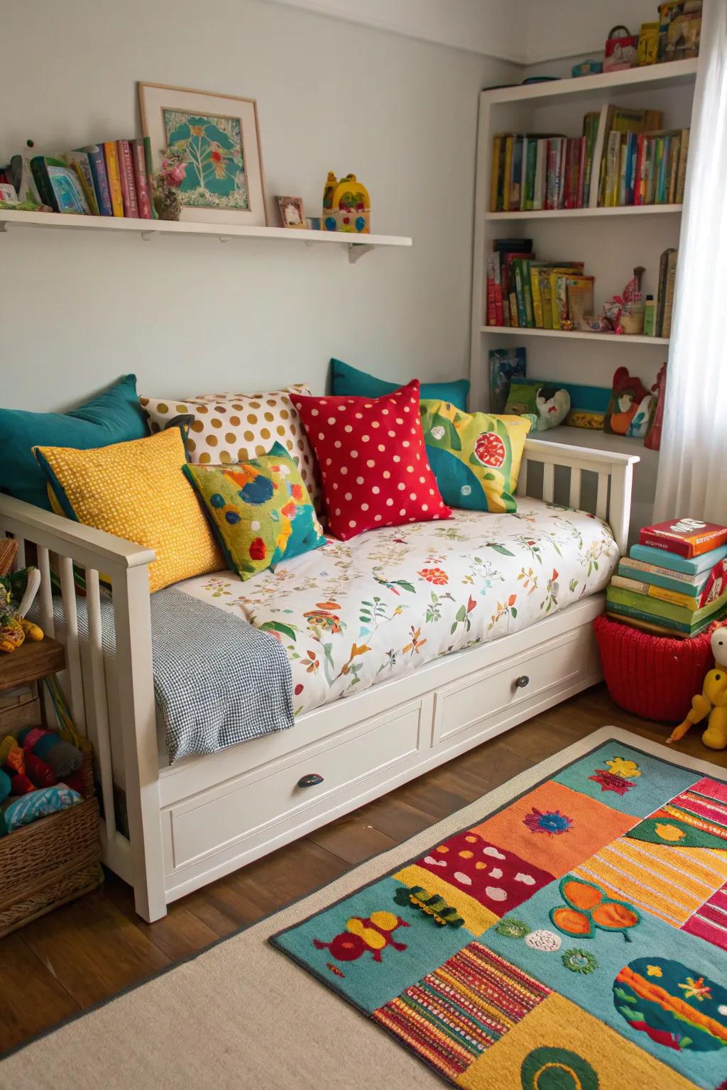 Fashion a comfortable getaway using a thoughtfully arranged padding scheme.