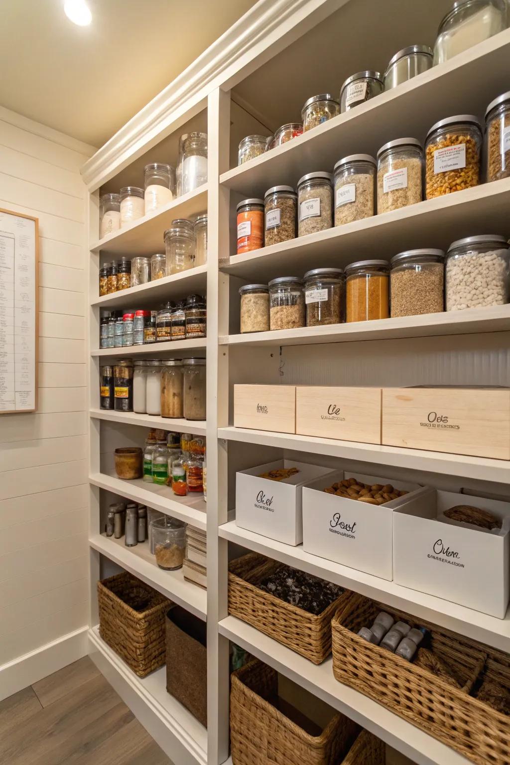 Adjustable shelving adapts to your storage needs.