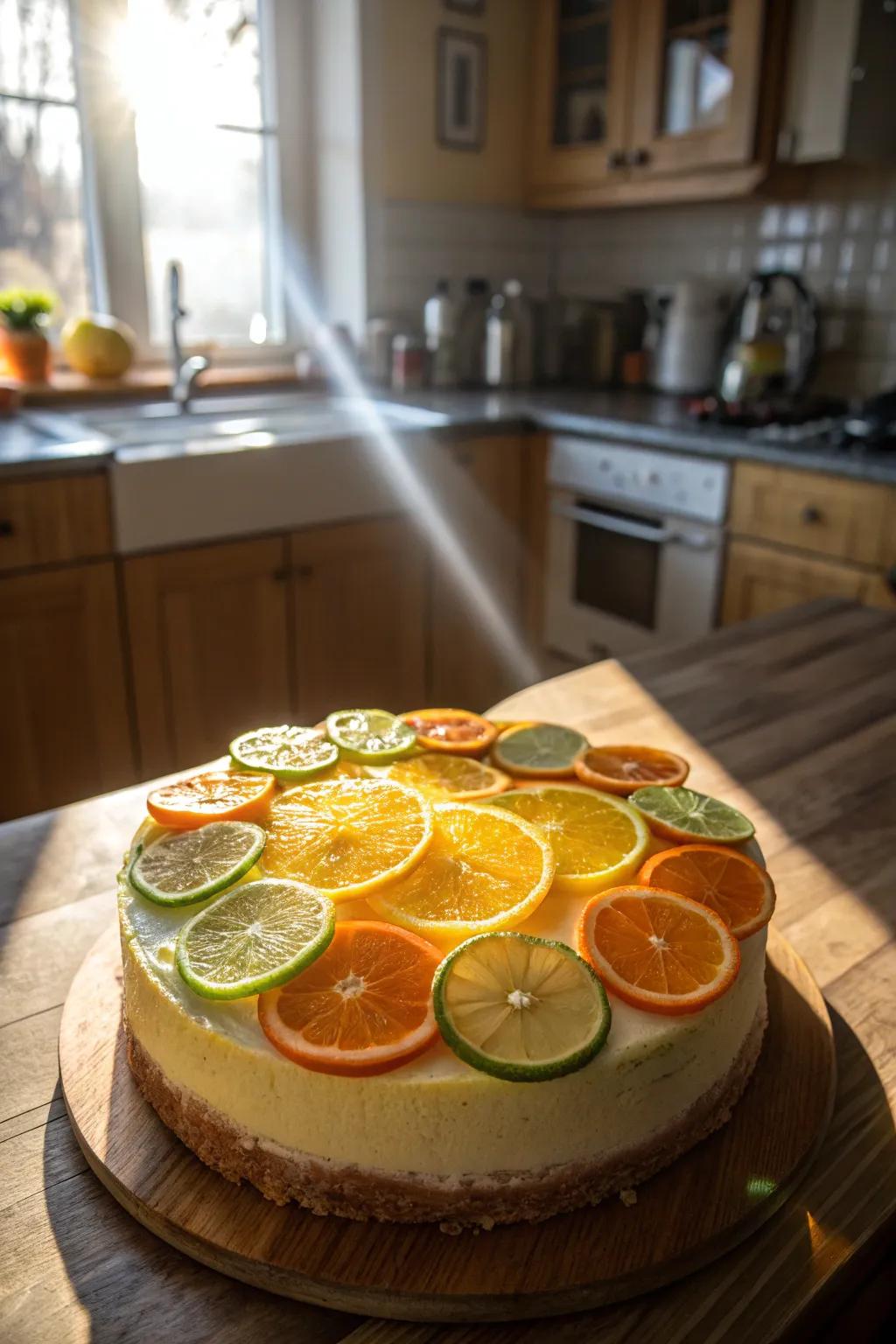 A tangy citrus creation cake that’s as revitalizing as it is visually appealing.