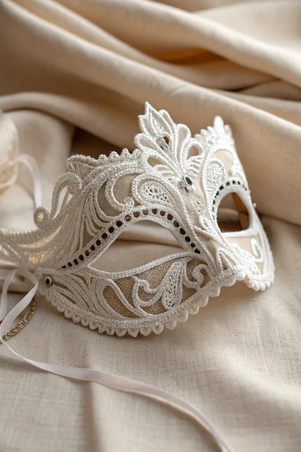 Enhance your carnival style with the ageless elegance of intricate lace artistry.