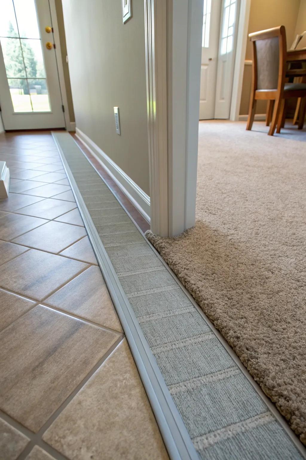 A smooth change thanks to leveling strips