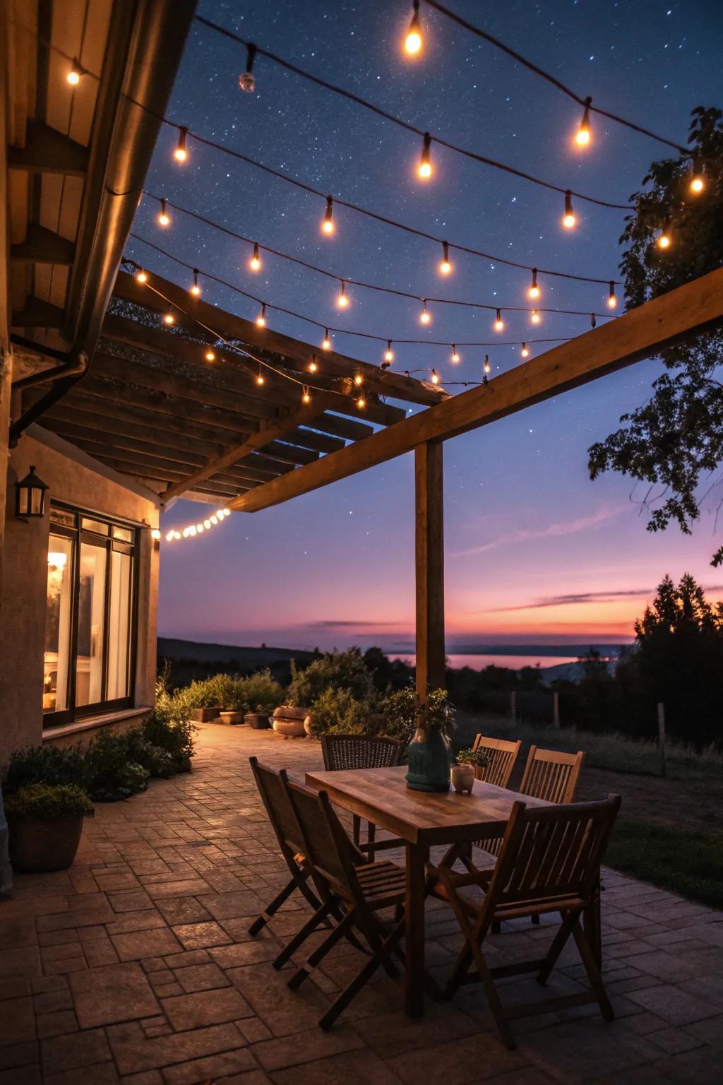 Fairy lights have the power to transform any patio into a magical hideaway.