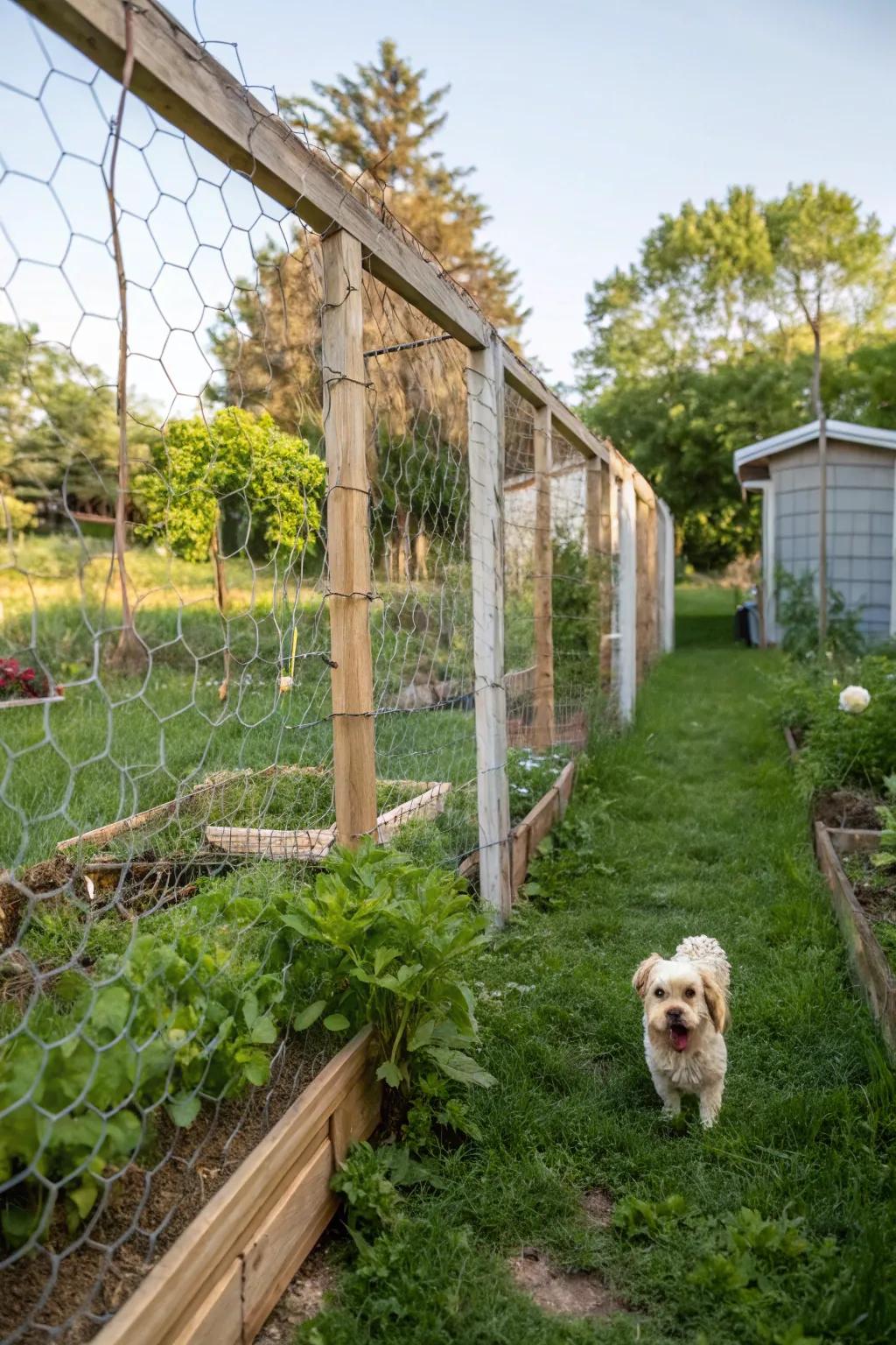 Fowl wire is a flexible and affordable temporary enclosure solution.