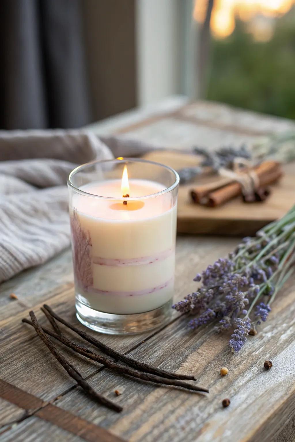 Elevate your festive season with the harmonious fusion of lavender and vanilla in an artisanal light—ideal for introducing a dash of minimalist elegance this Christmas.