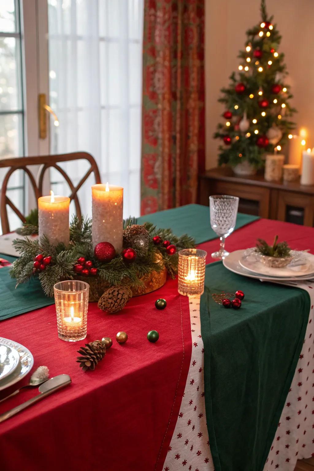 Celebratory candles design a comfortable and appealing atmosphere.
