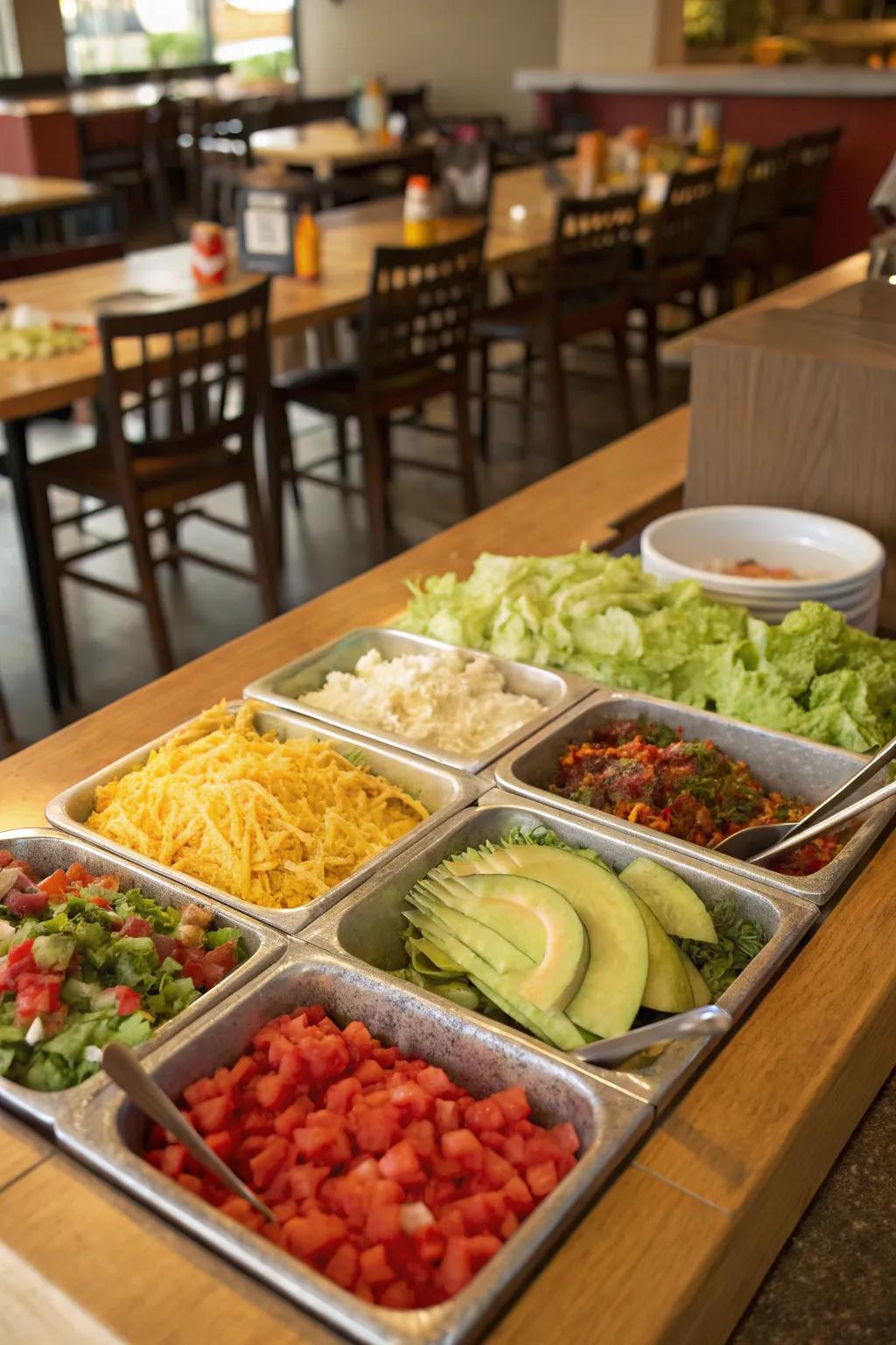 A modifiable taco station is ideal for a Cinco de Mayo party.