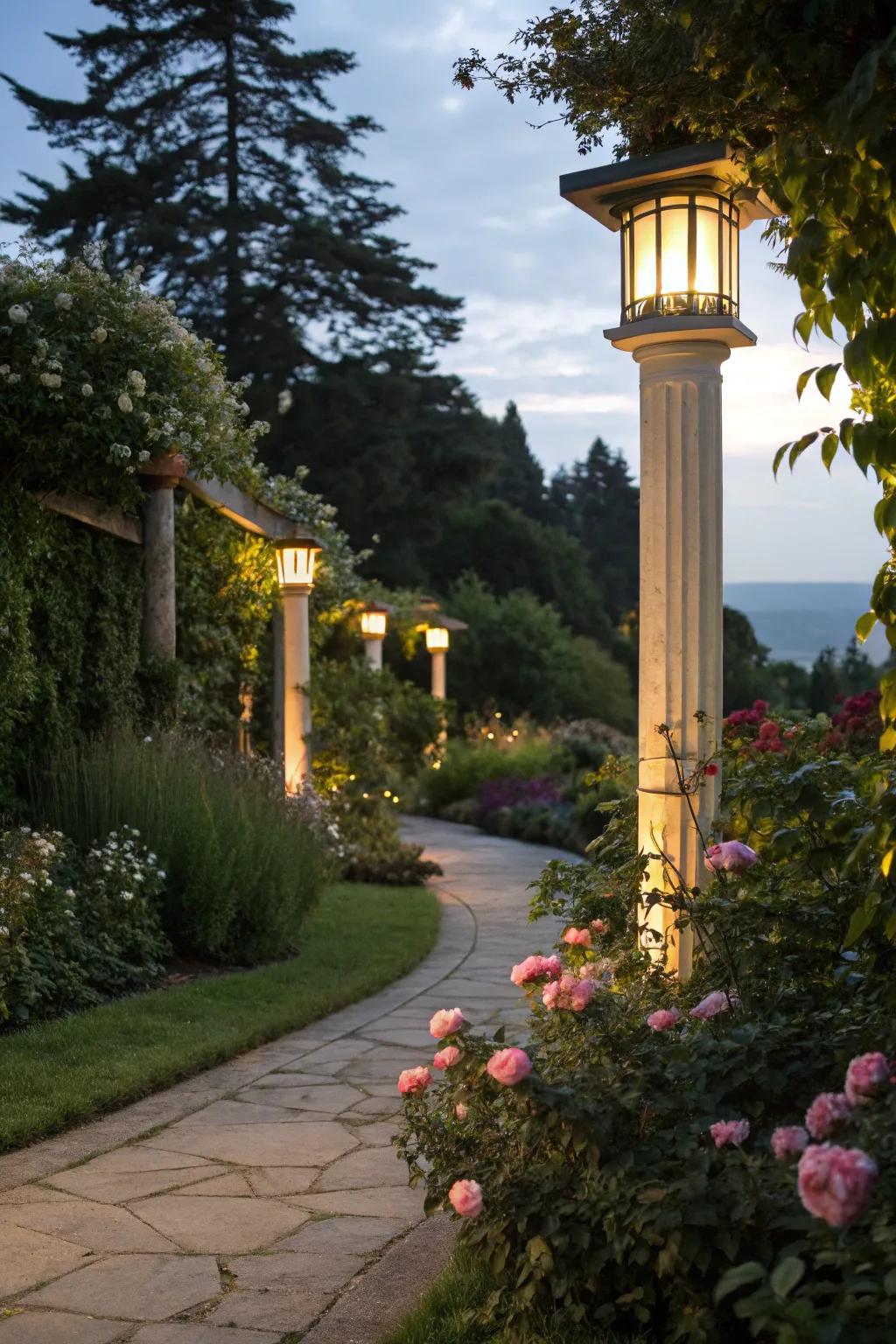 Lead your steps with beautifully lit routes.
