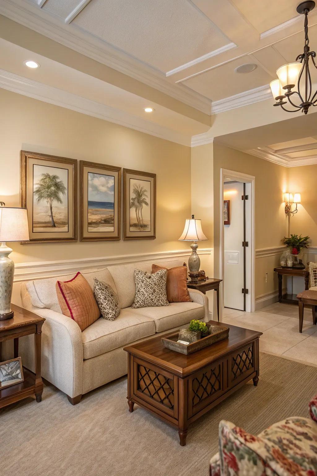 Muted colors provide a timeless and adaptable base.
