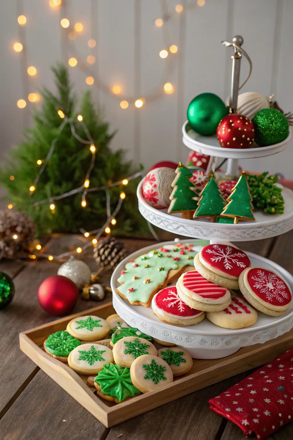 Cookies get into the holiday spirit with joyful colors.