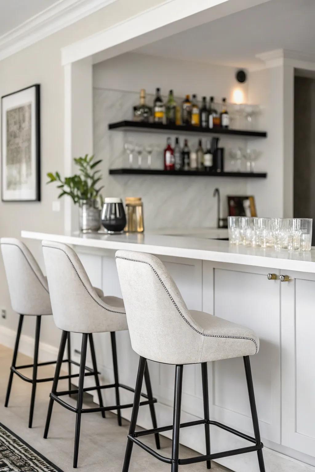 With a minimalist bar design, embrace simplicity.