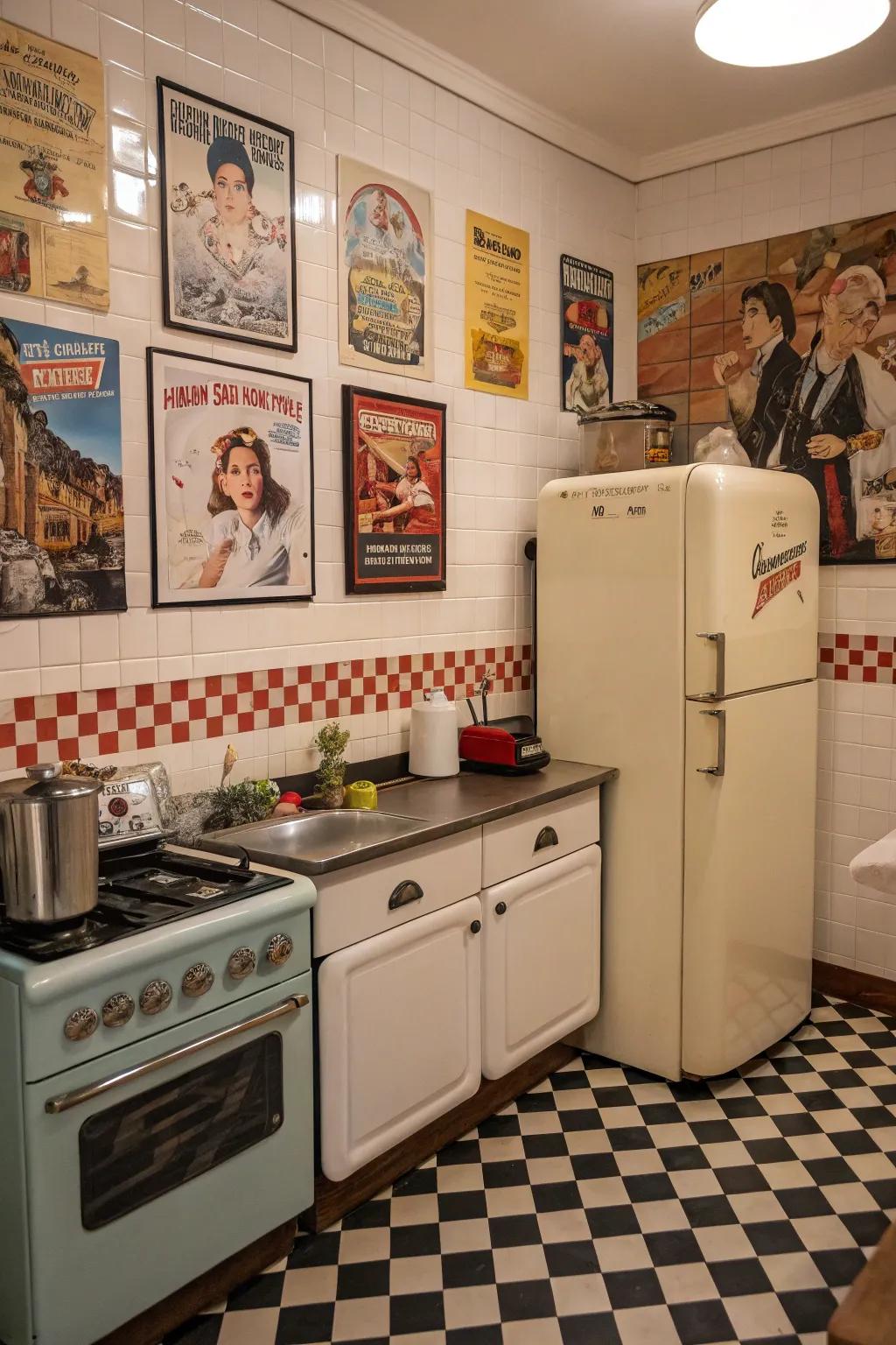 Vintage posters can inject nostalgic charm into your space.