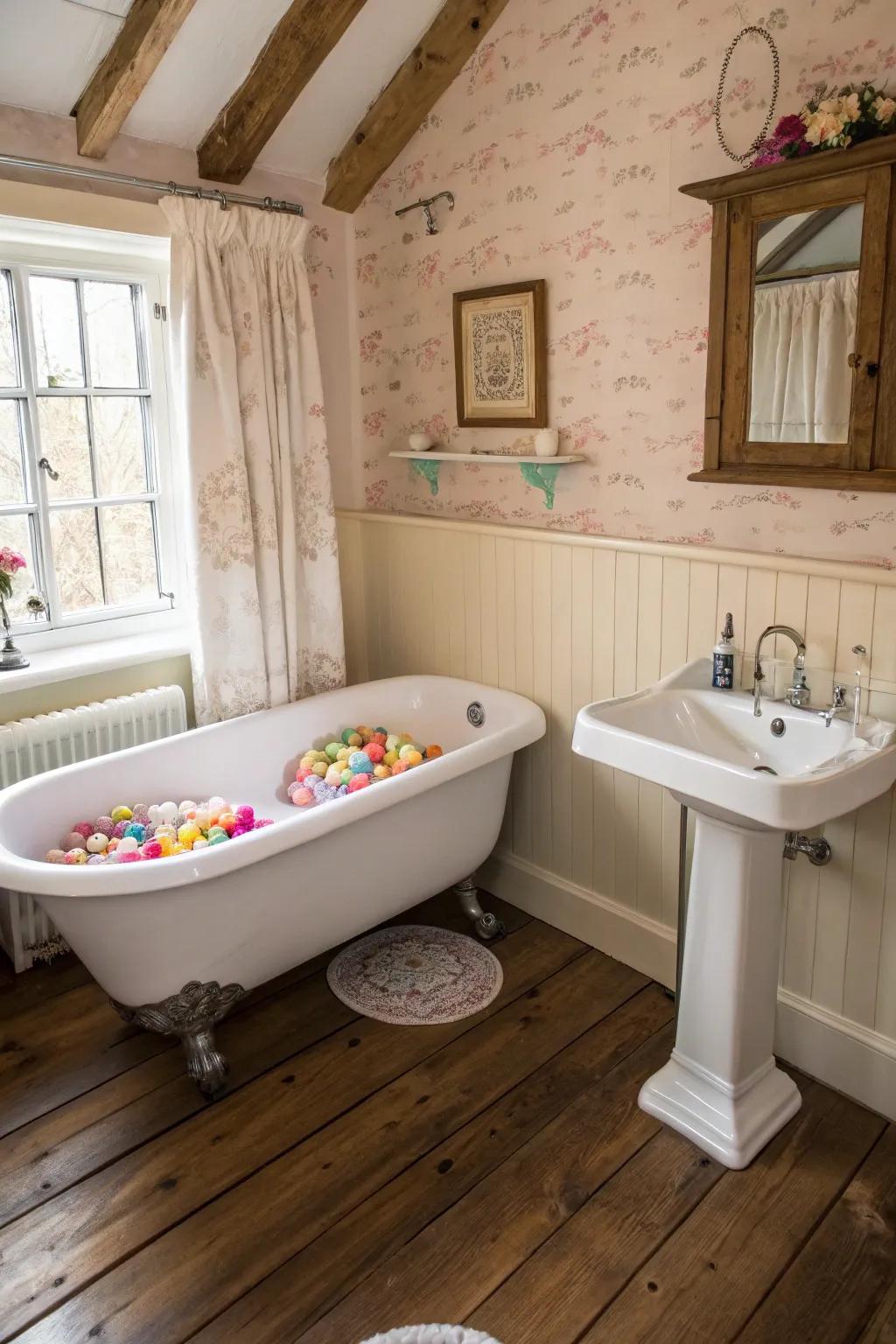 Classic furnishings enhancing the appeal of a cottage bathroom