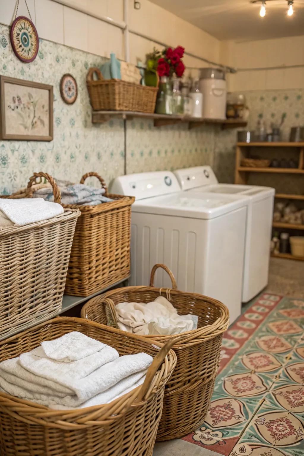 Rush baskets provide a fusion of flair and functionality.