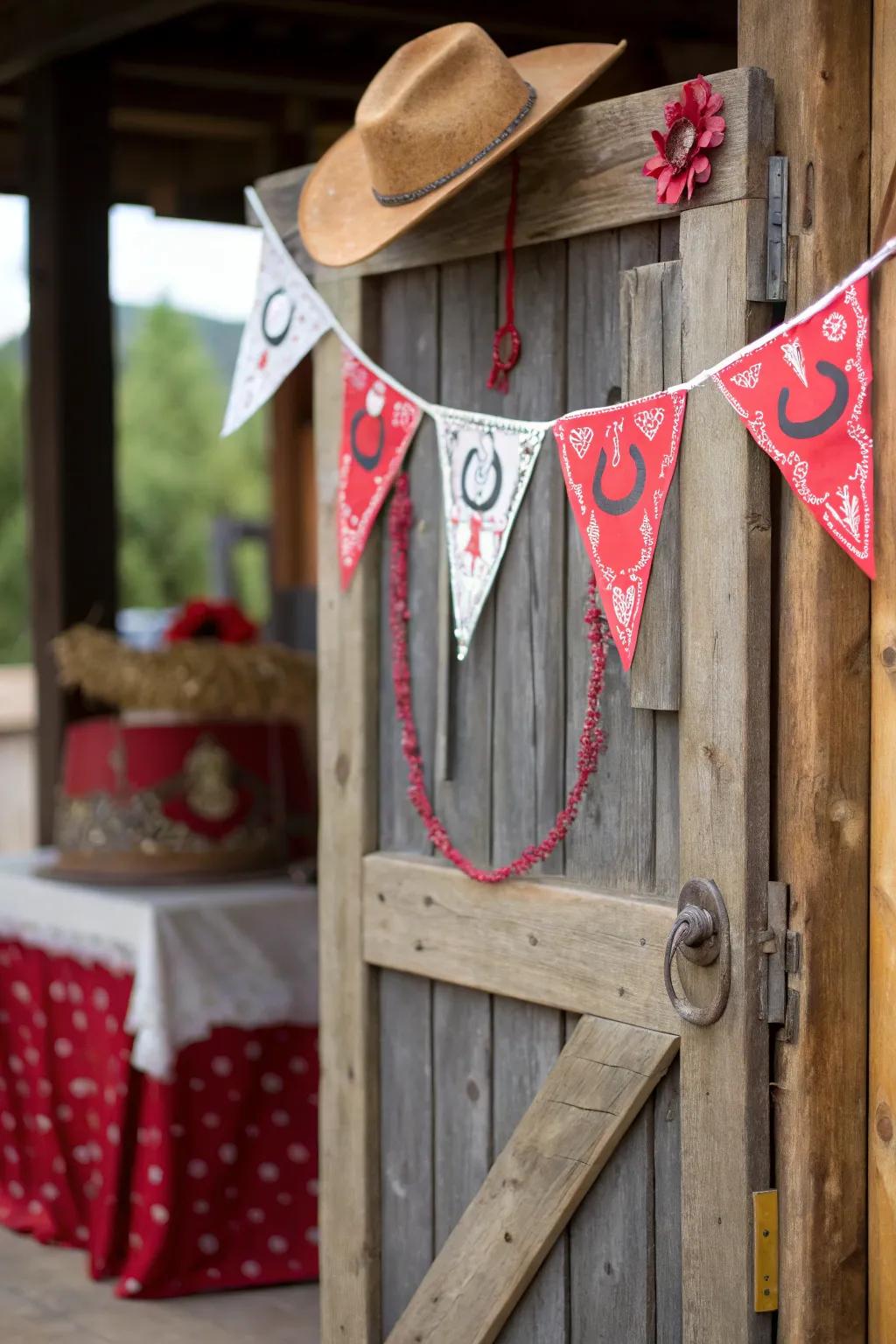 Ranch-style doors make a rustic backdrop ideal for unforgettable photos.