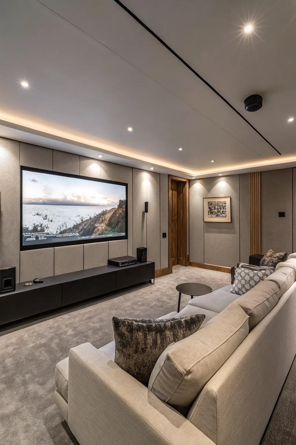 A large display is the focal point of your home cinema.