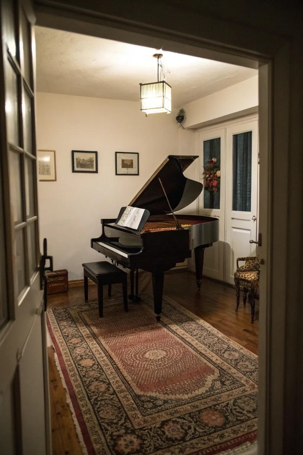 Allow the piano to dominate as the centerpiece.