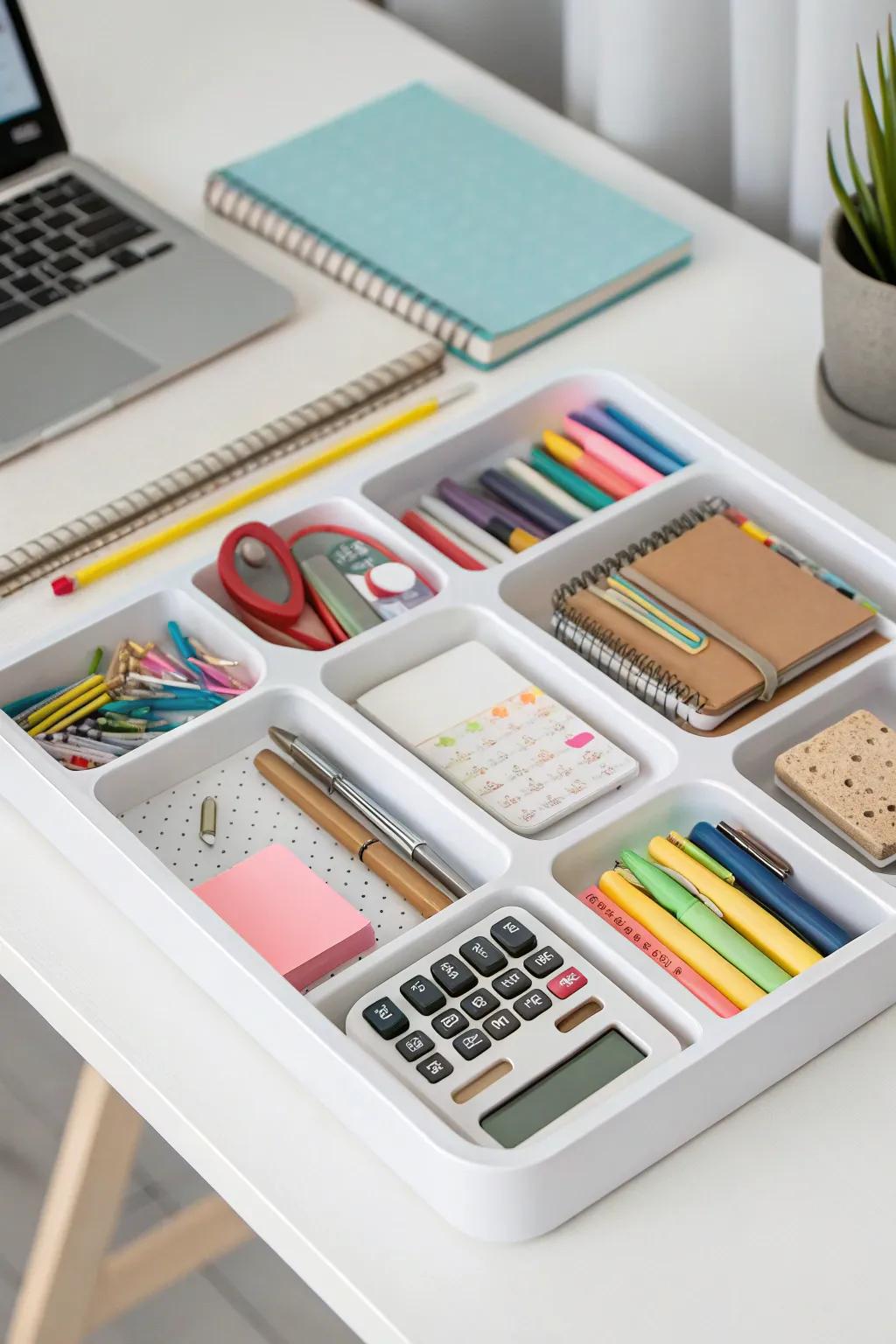 Keep your essentials neatly organized with desk trays.