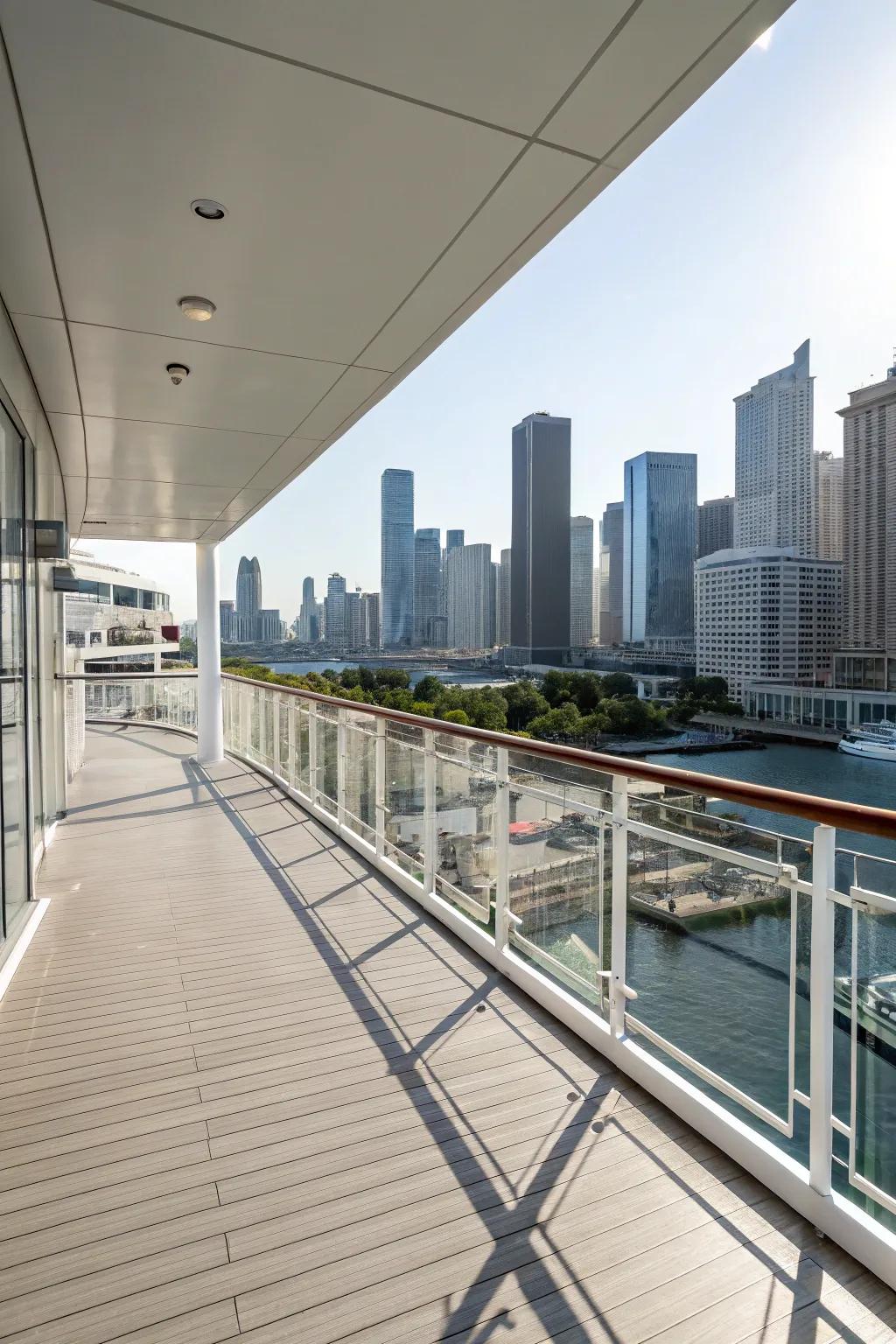 Designer railings give your deck a modern edge.