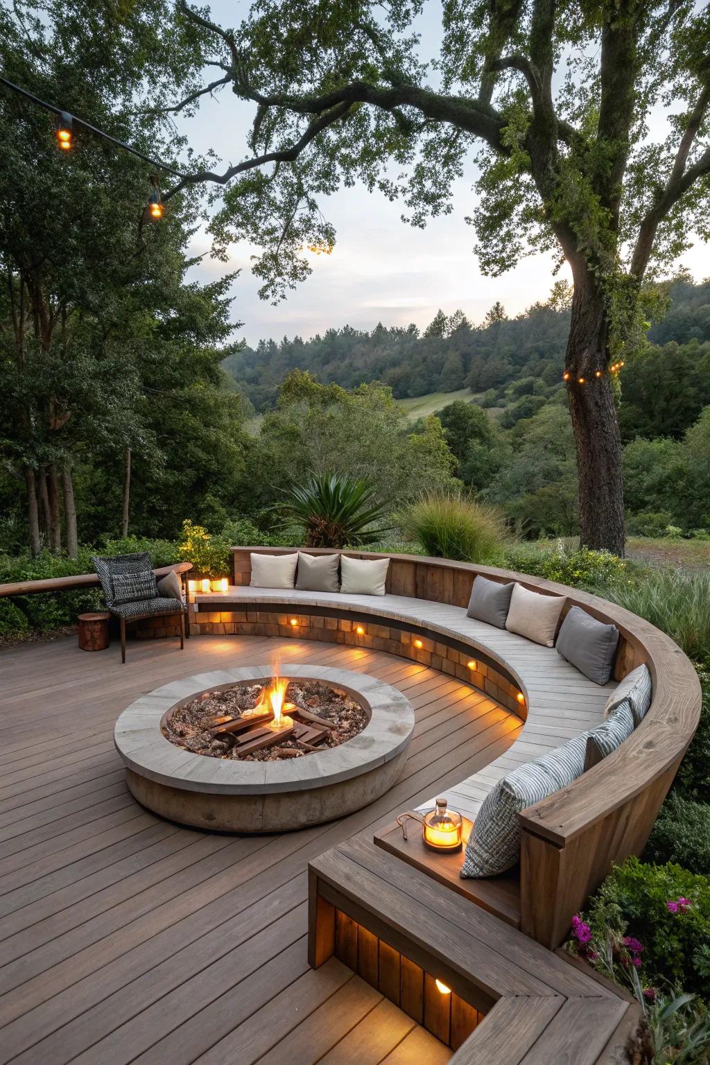 Arched benches introduce an extraordinary and appealing element to any deck.