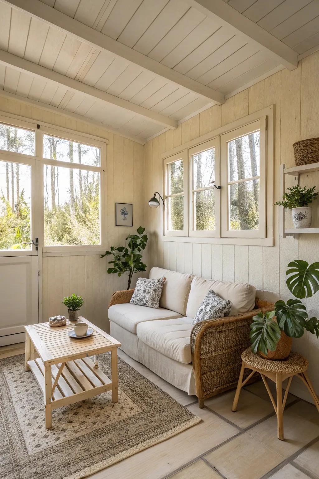 Bright shades can help make a compact space appear bigger.