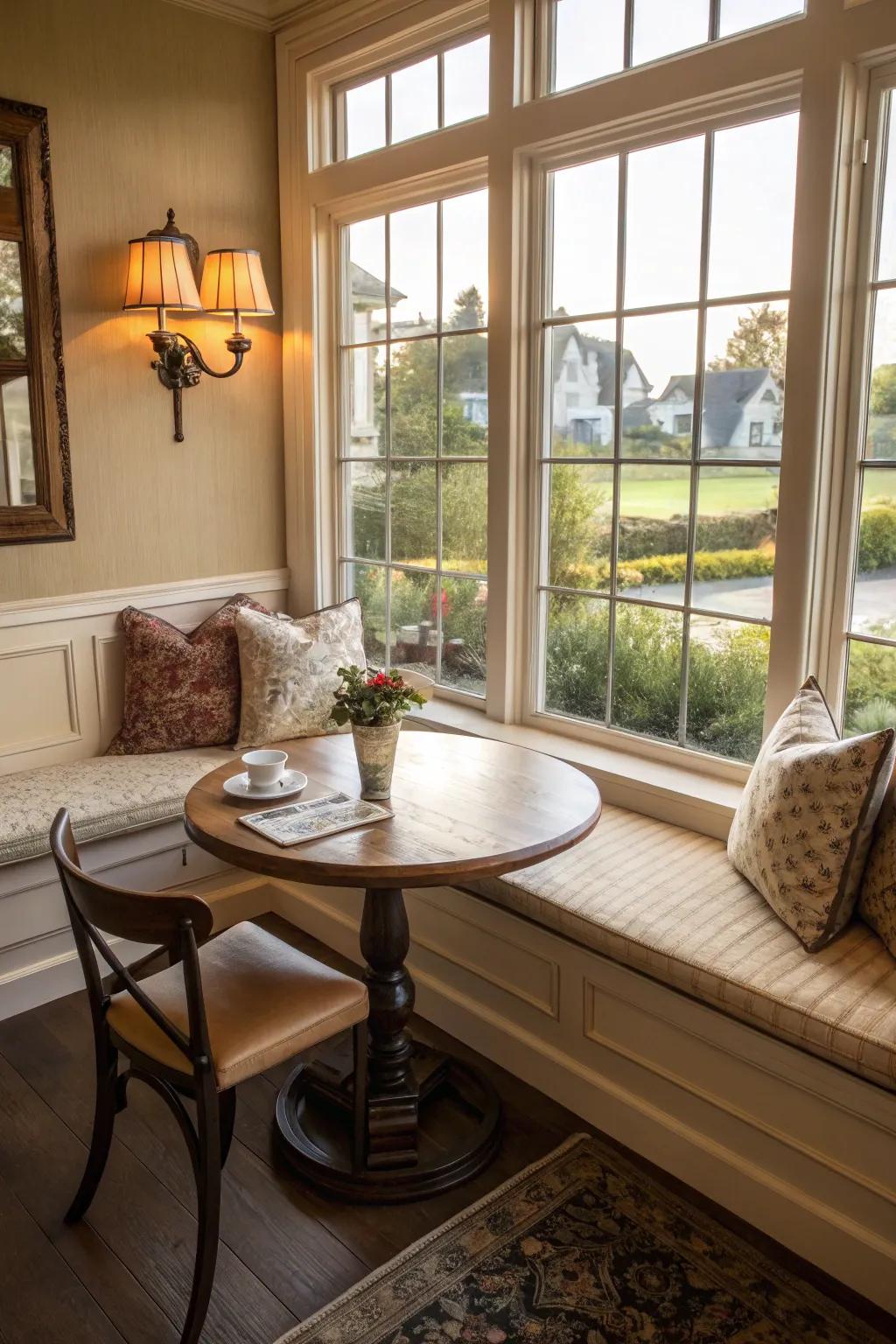 Design a comfortable nook for memorable dining occasions.