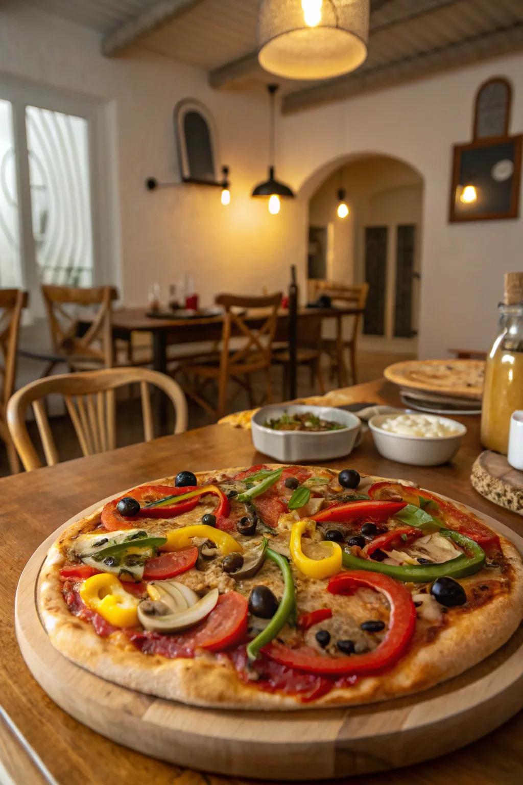 Self-made pizza permits limitless topping imagination.