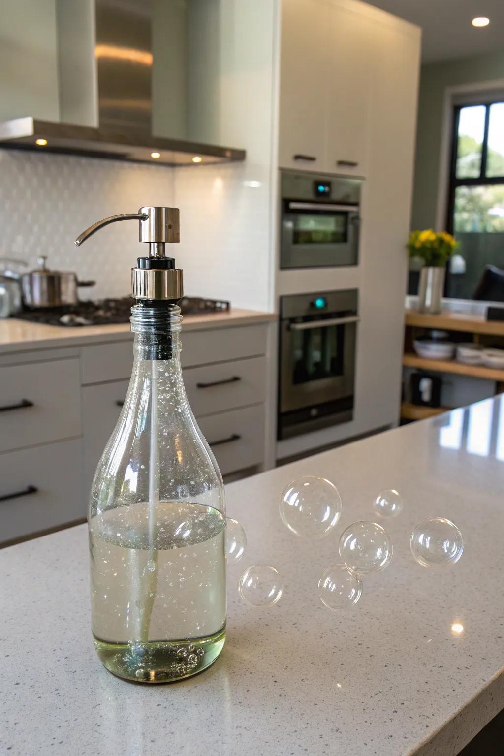 Reimagining grape juice bottles introduces a personal touch to your kitchen.