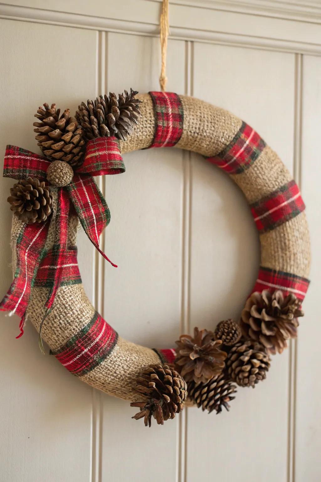 Embrace the snug sophistication of a Homespun Farmhouse Appeal with this delightful DIY Yuletide garland.