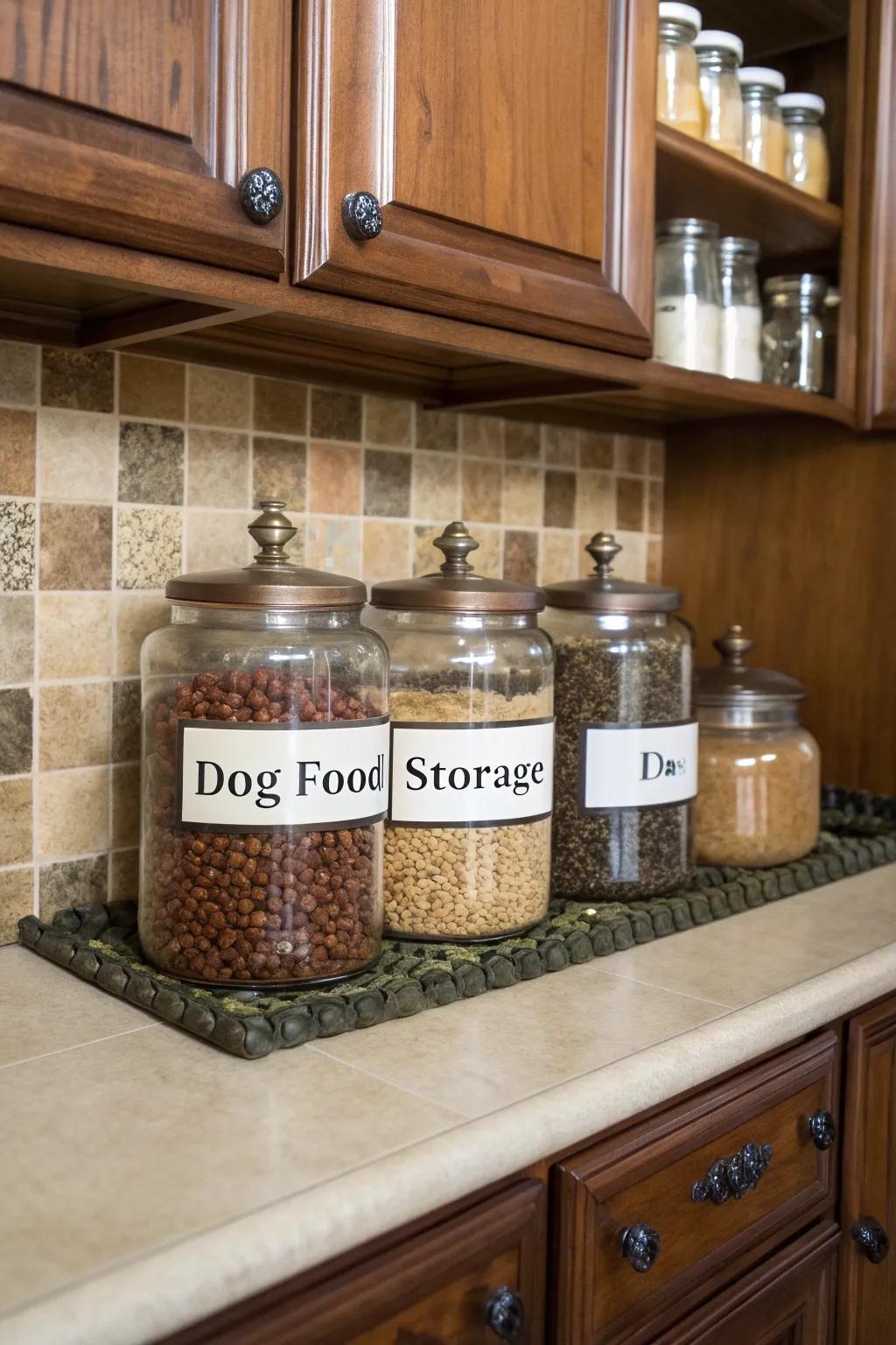 Elegant ornamental jars transform kibble storage into a component of your home's design.