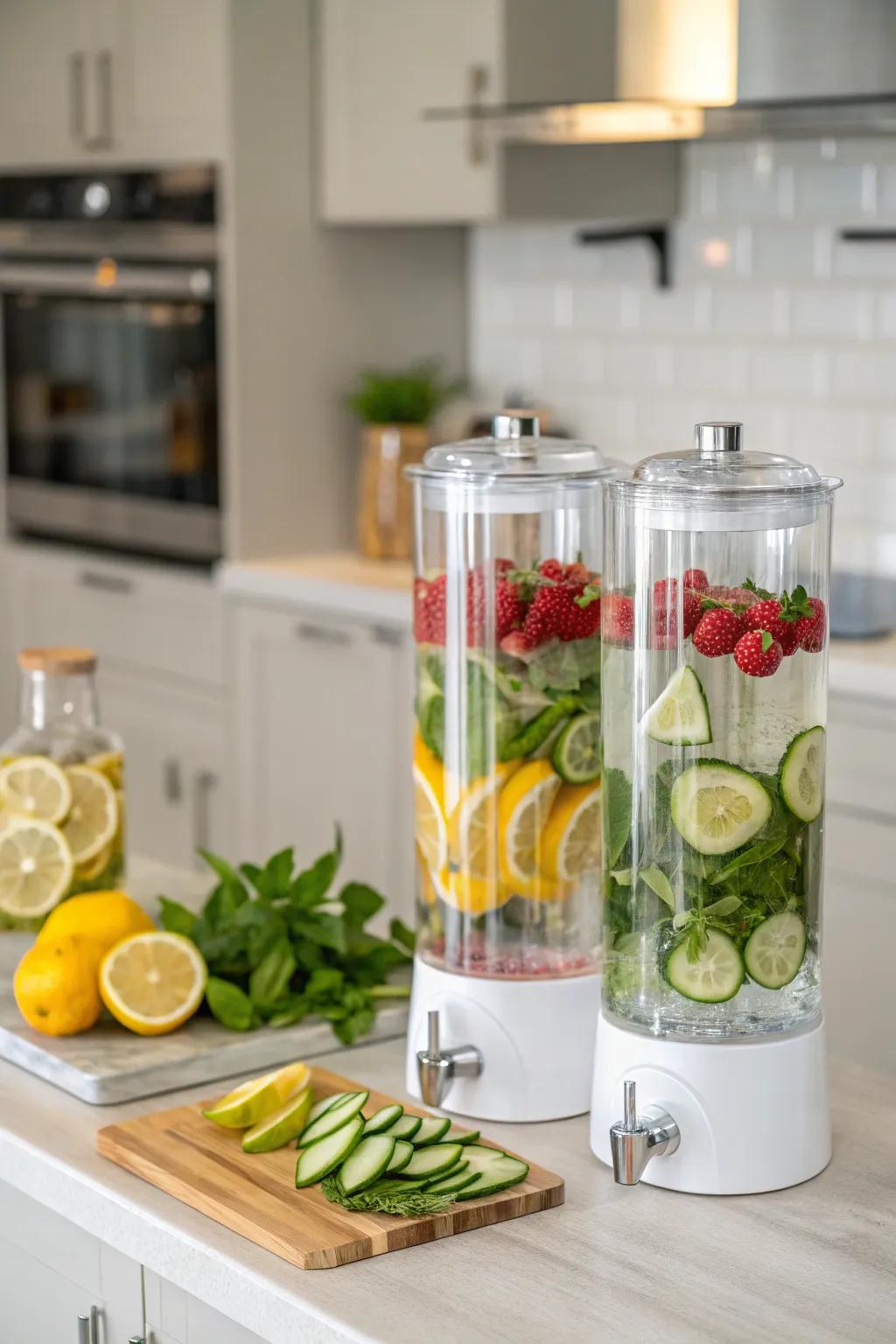 A revitalizing specialty water station for health-conscious hosts.
