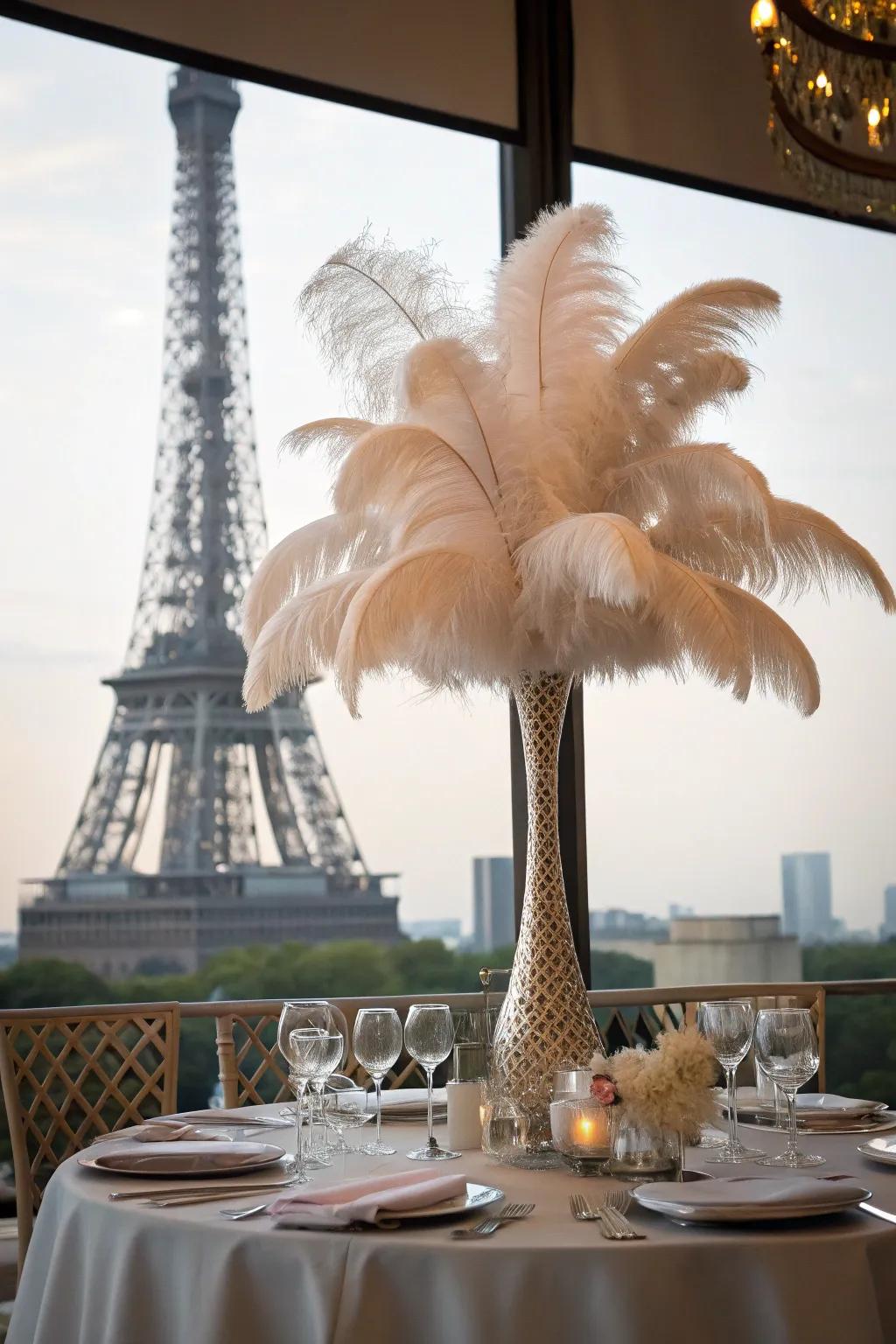 Glamorous plumes for a Parisian sophisticated flair.