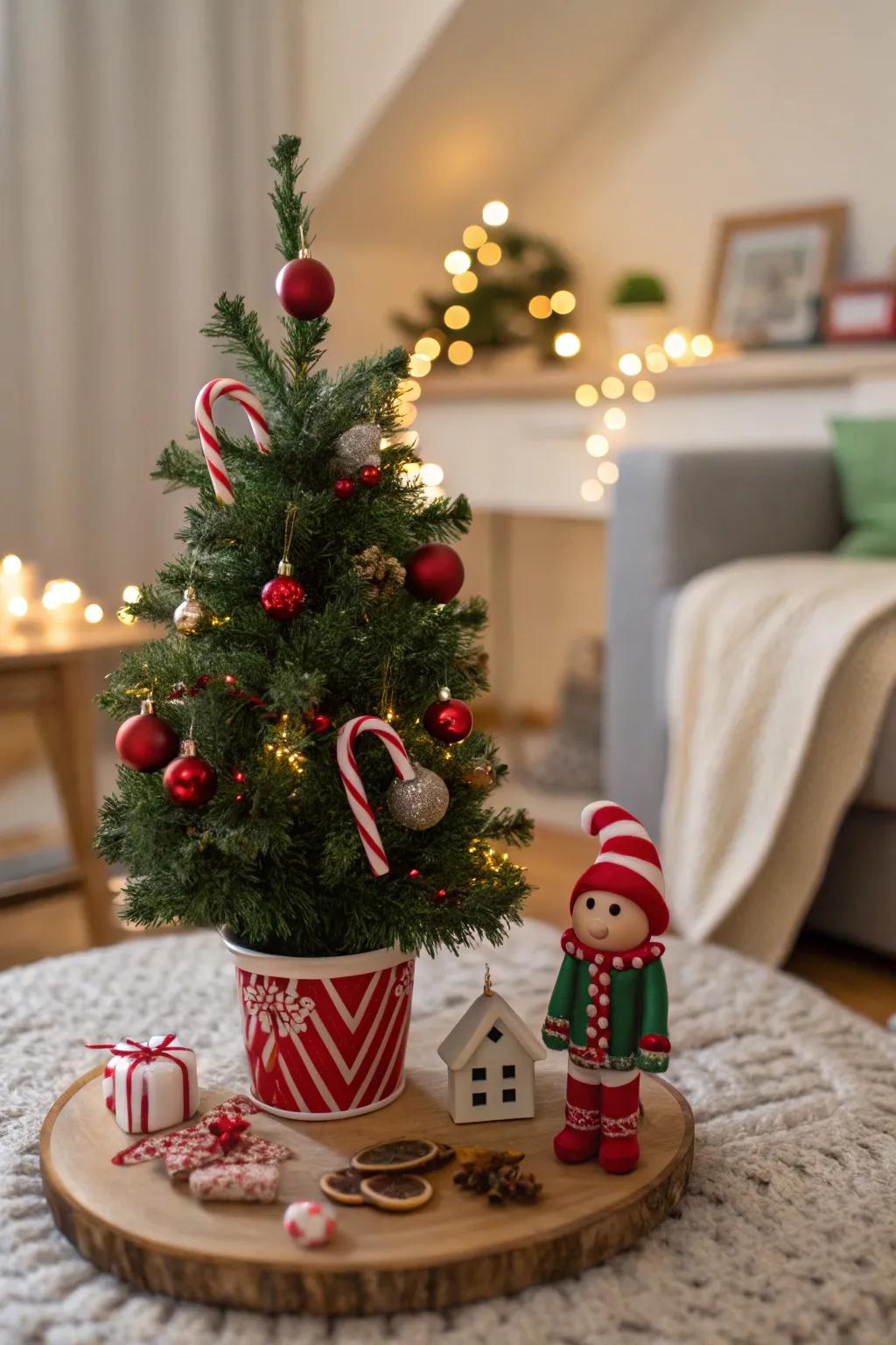 Morph a confined space into an eccentric diminutive holiday vignette.