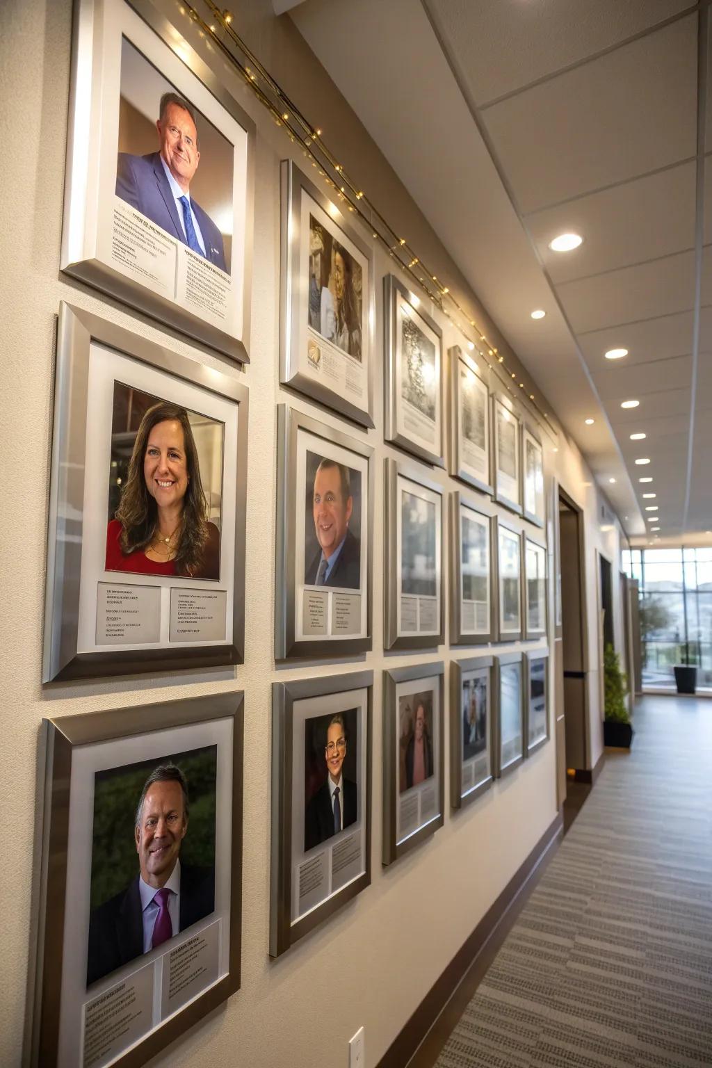A photo display that highlights personal achievements with tailored details.