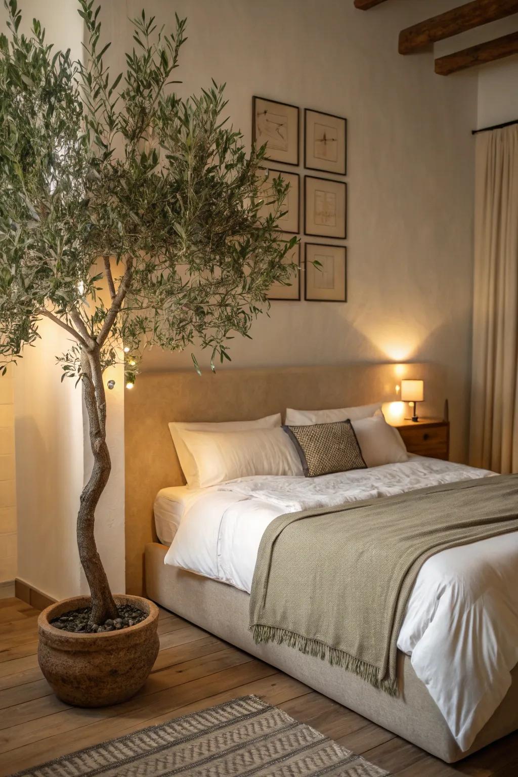 Elevate your bedroom's ambiance with a calming synthetic Italian plant.