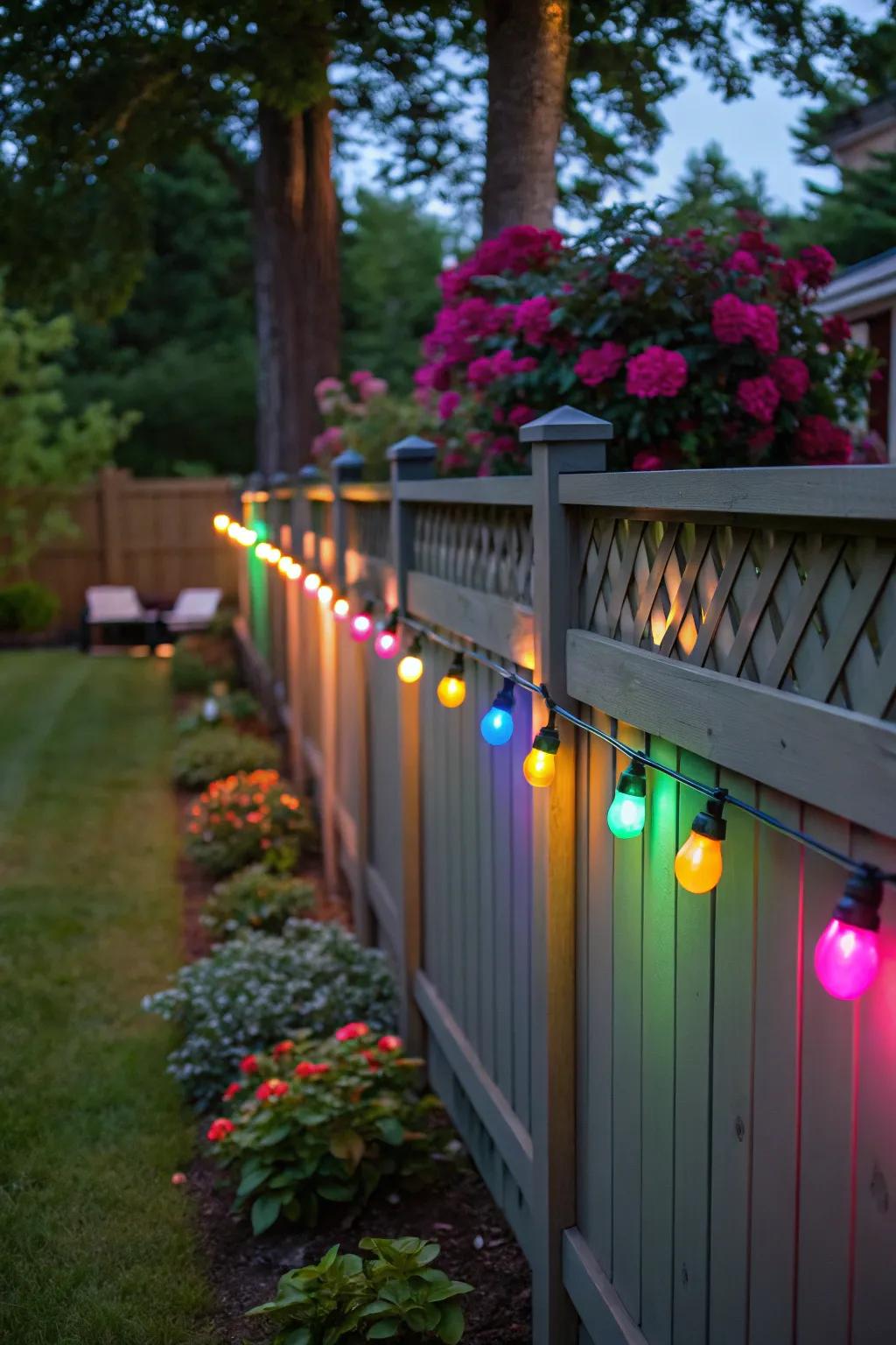 Colorful lights inject vibrancy into your outdoor space.