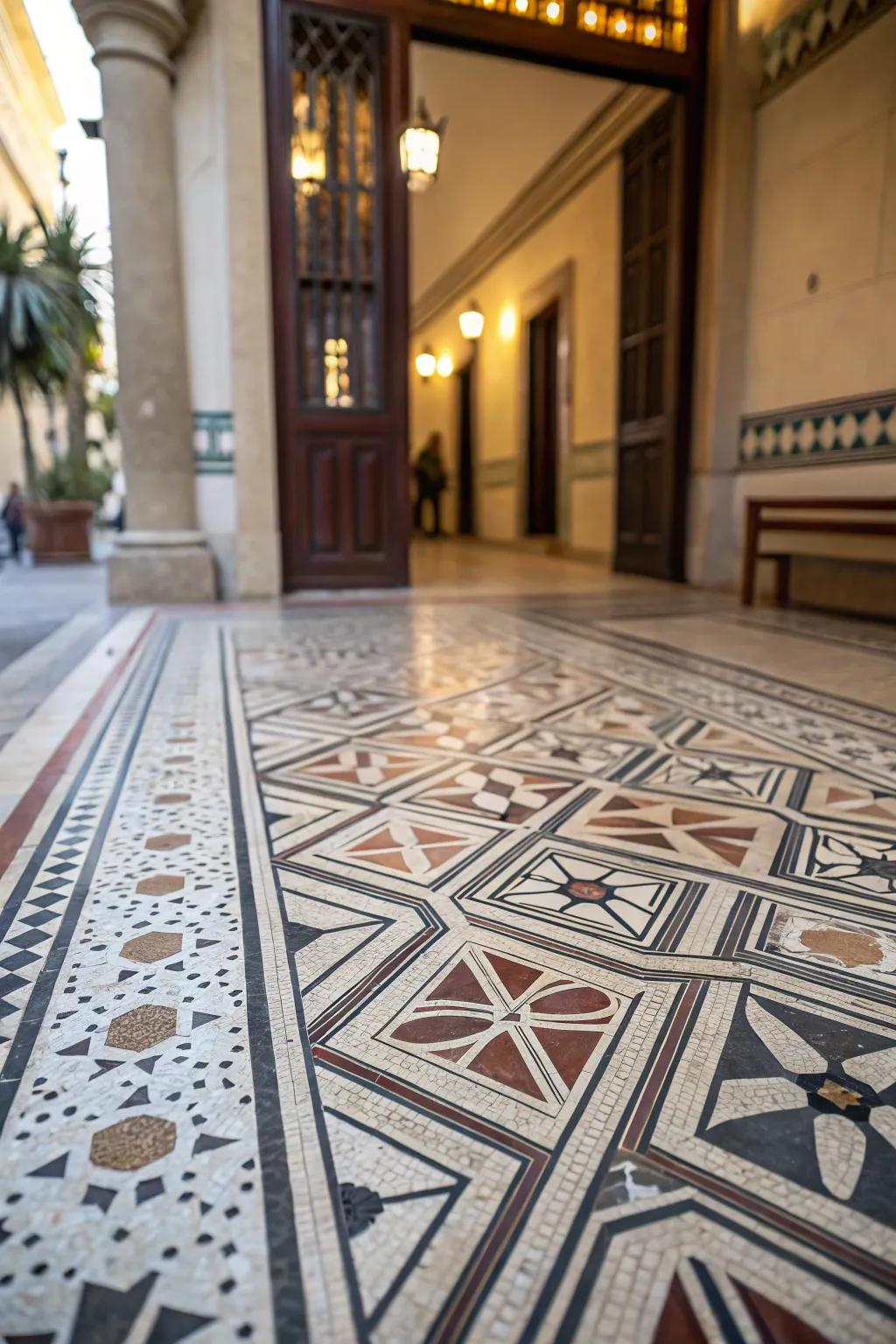 Shaped layouts introduce artistic style to entrances.