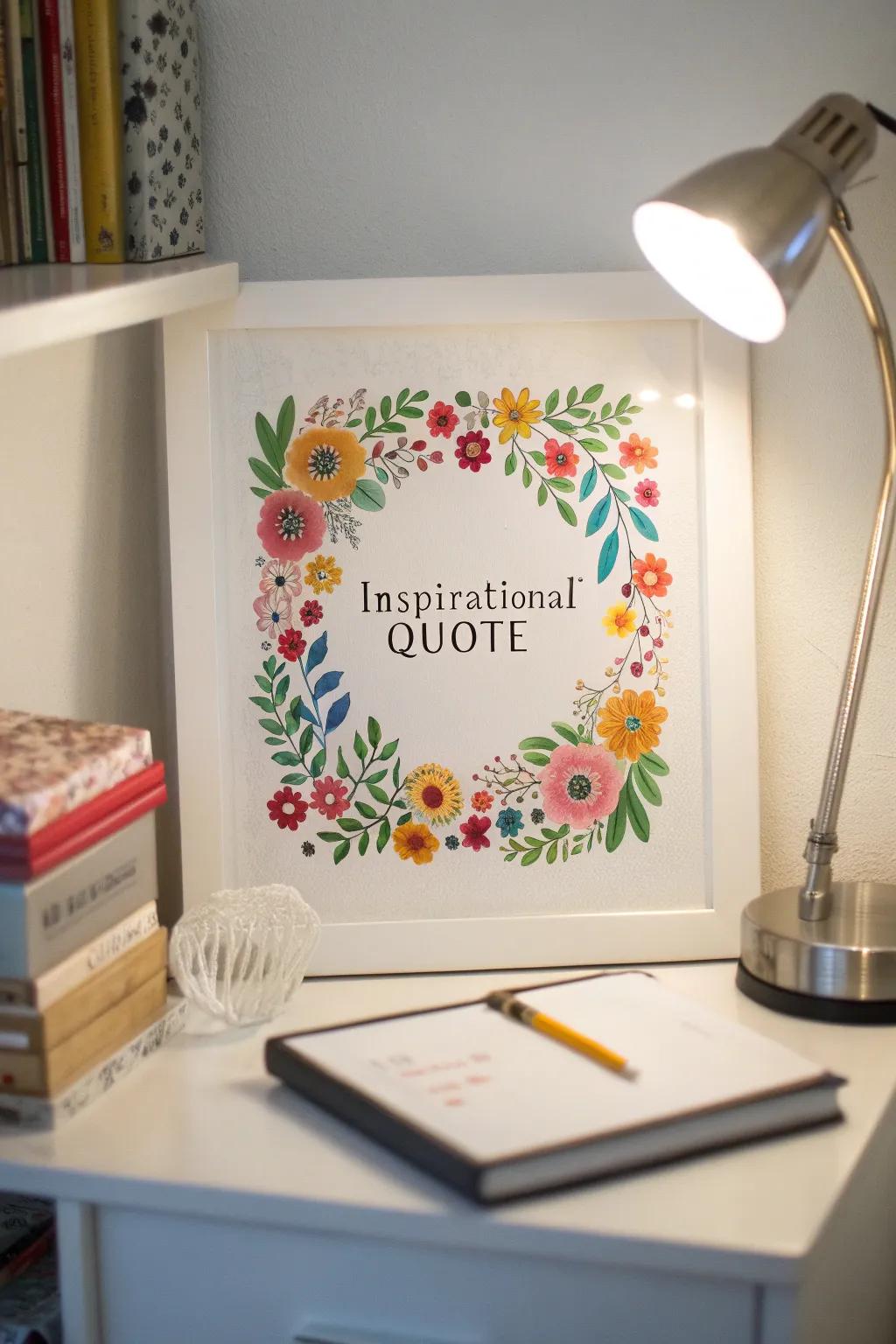 Flower garland scribbles beautifully frame special words.