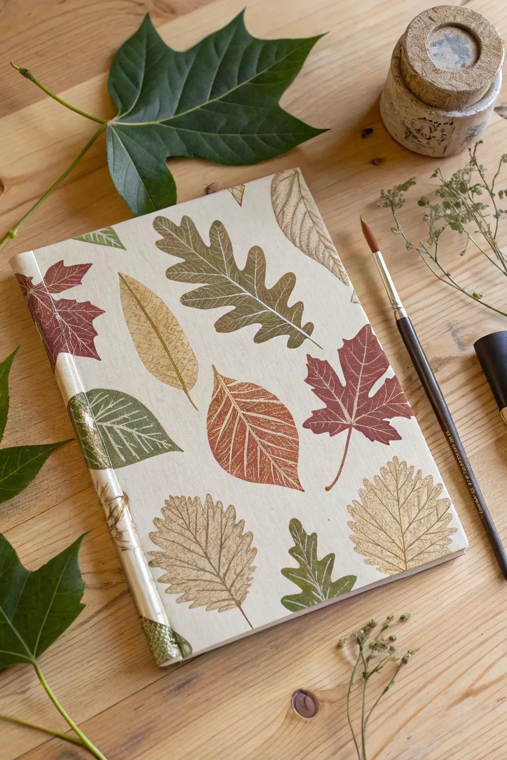 The beauty of nature immortalized in leaf print designs on school folders.