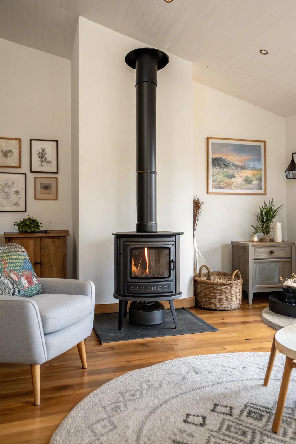 This contemporary heater has simple lines that make it ideal for a minimalist setting.