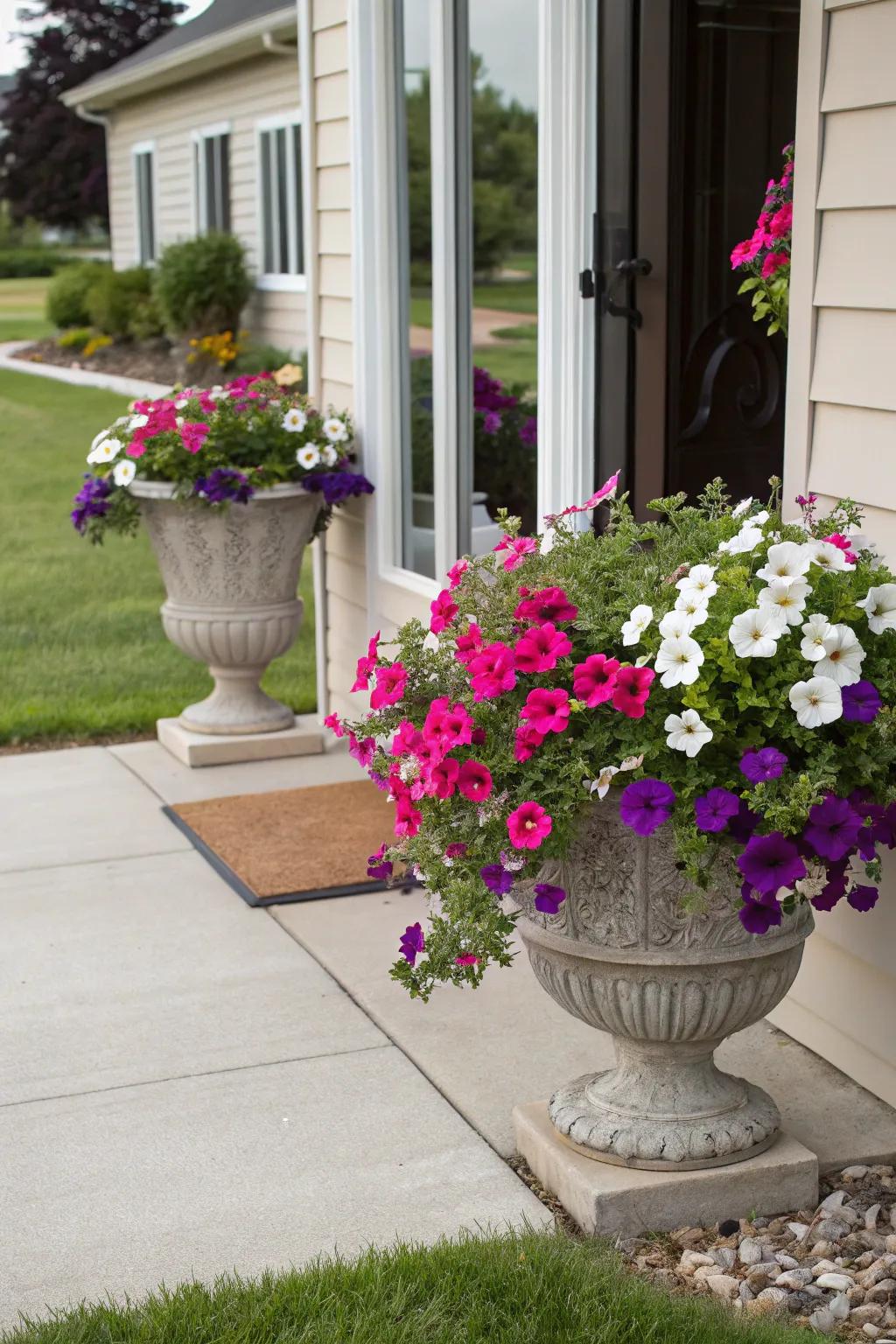 Create an impact with containers filled with viburnums.